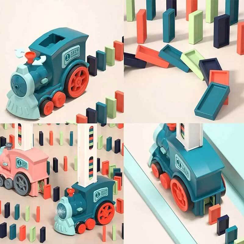 Kids' Automatic Domino Laying Train Toy Set