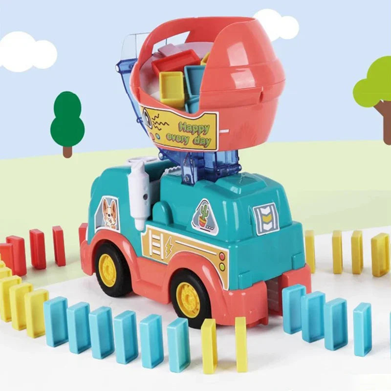 Kids' Automatic Domino Laying Train Toy Set