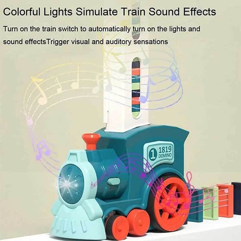 Kids' Automatic Domino Laying Train Toy Set