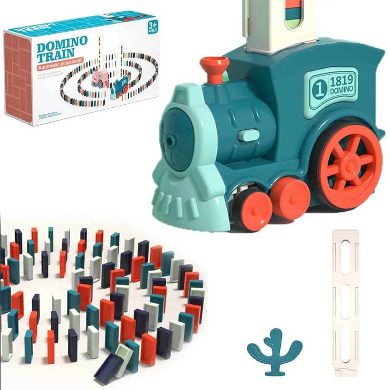 Kids' Automatic Domino Laying Train Toy Set