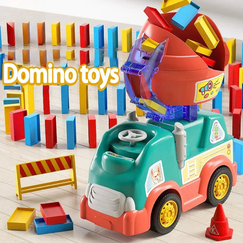 Kids' Automatic Domino Laying Train Toy Set