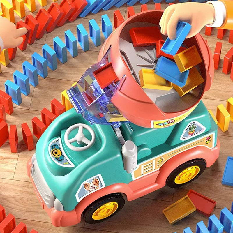 Kids' Automatic Domino Laying Train Toy Set