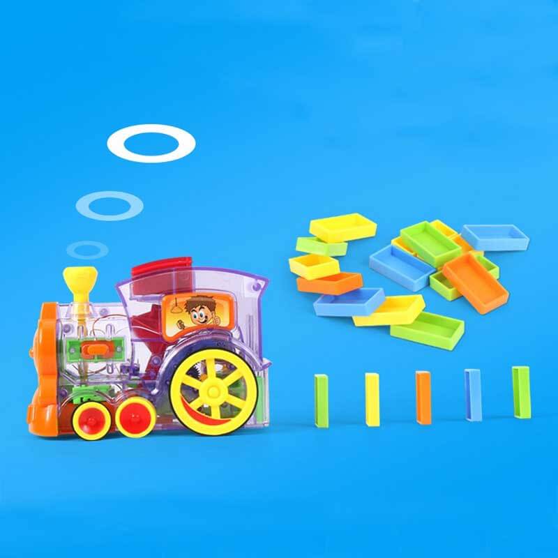 Kids' Automatic Domino Laying Train Toy Set