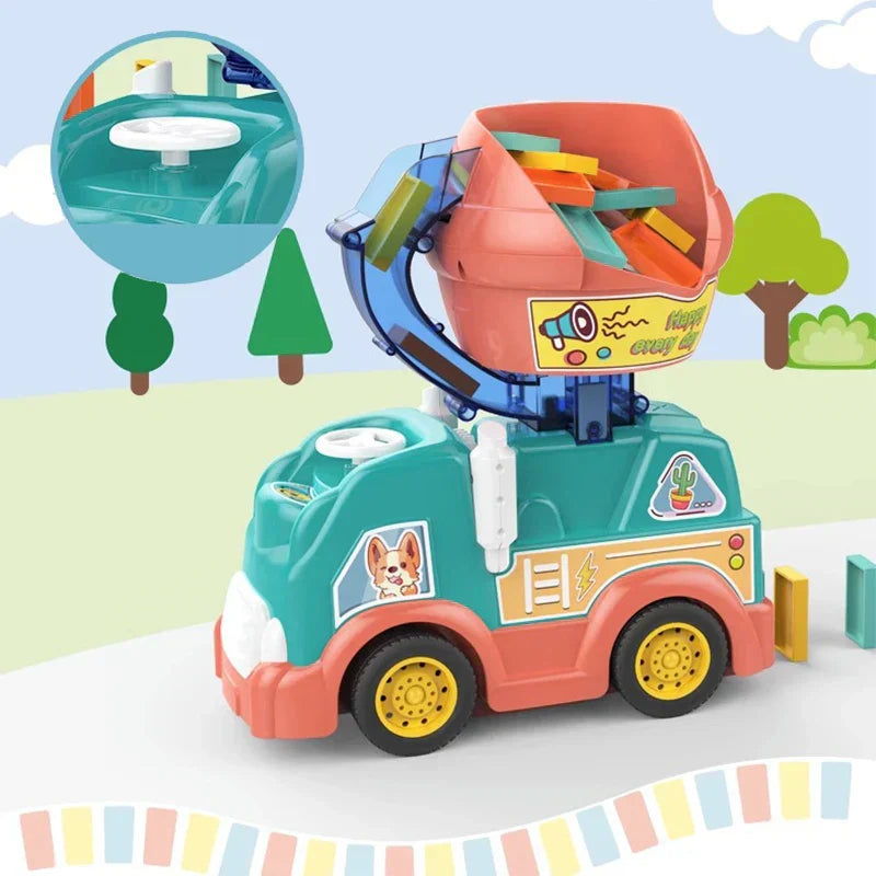 Kids' Automatic Domino Laying Train Toy Set