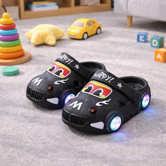 Kids' Light-Up Car Slippers for Playful Steps