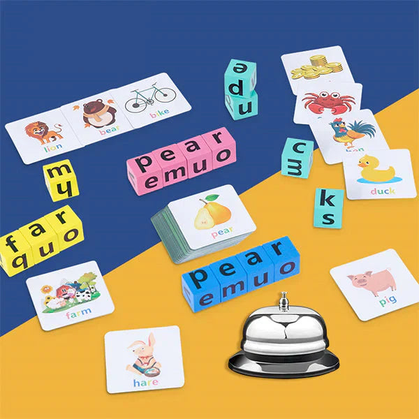 Kids Wooden Alphabet Spelling Game & Puzzle Set