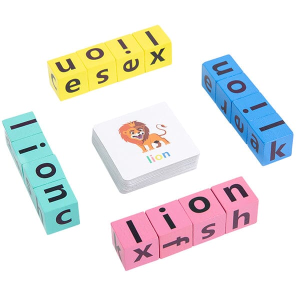 Kids Wooden Alphabet Spelling Game & Puzzle Set
