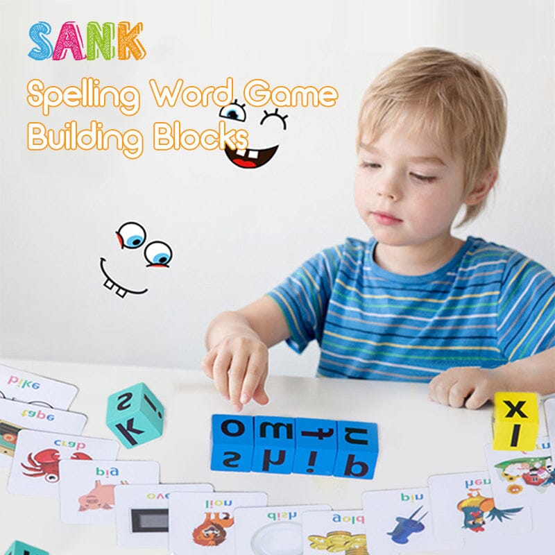 Kids Wooden Alphabet Spelling Game & Puzzle Set