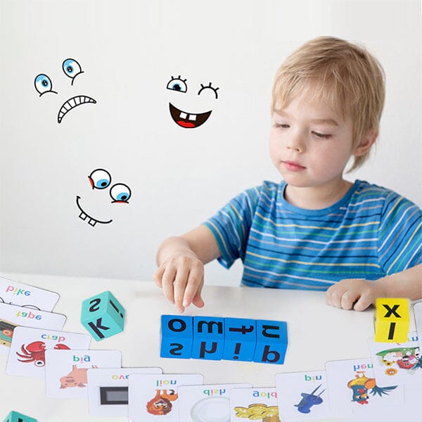 Kids Wooden Alphabet Spelling Game & Puzzle Set