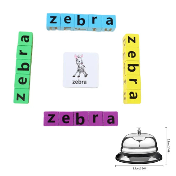 Kids Wooden Alphabet Spelling Game & Puzzle Set