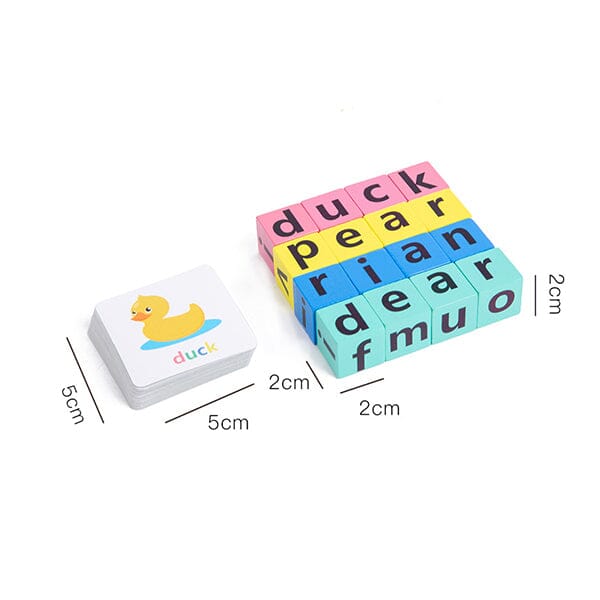 Kids Wooden Alphabet Spelling Game & Puzzle Set