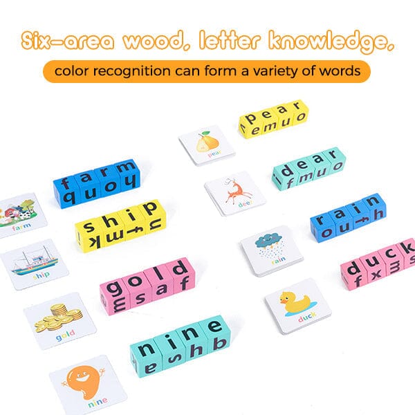 Kids Wooden Alphabet Spelling Game & Puzzle Set