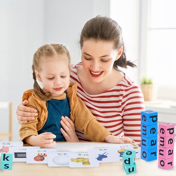Kids Wooden Alphabet Spelling Game & Puzzle Set