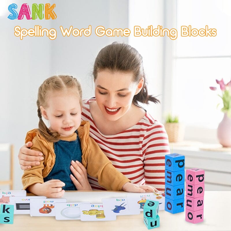 Kids Wooden Alphabet Spelling Game & Puzzle Set
