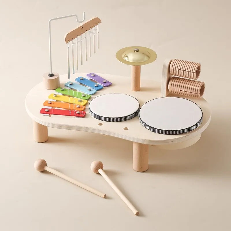 Kids Wooden Musical Toy Set with Xylophone & Drums