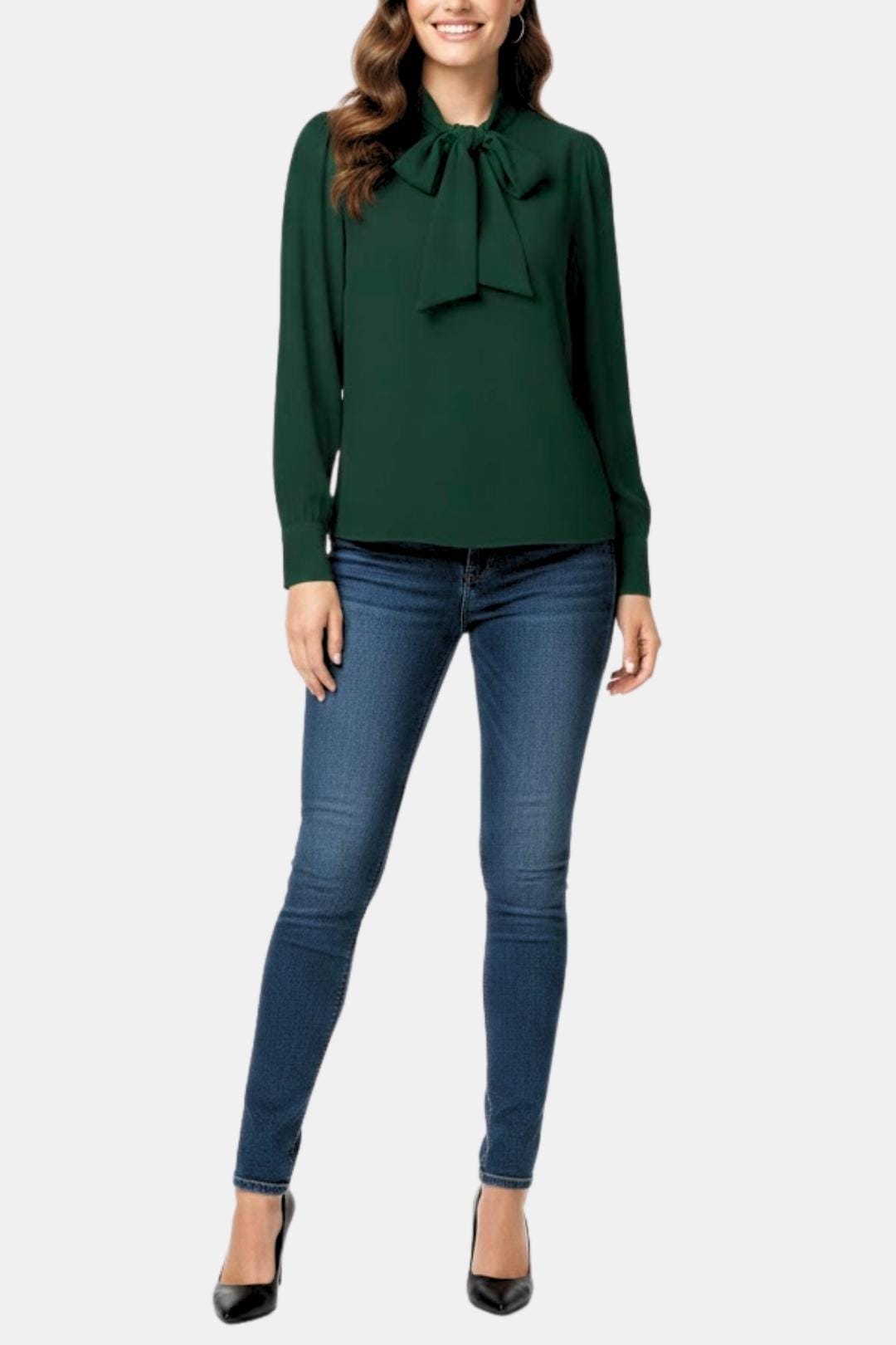Image of Kim | Women's Long Sleeve Tie Neck Blouse