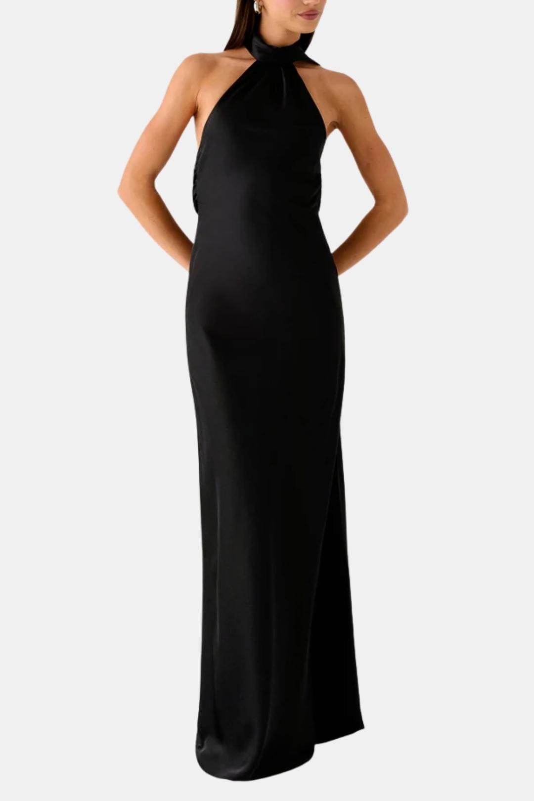 Image of Kristen | Women's Sleeveless Halter Maxi Dress