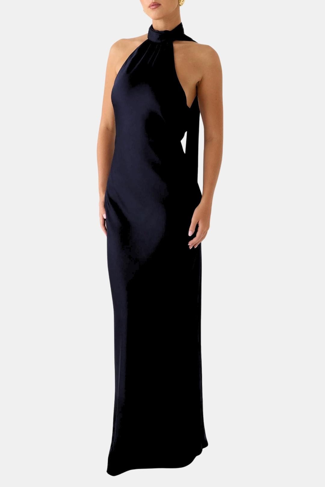 Image of Kristen | Women's Sleeveless Halter Maxi Dress