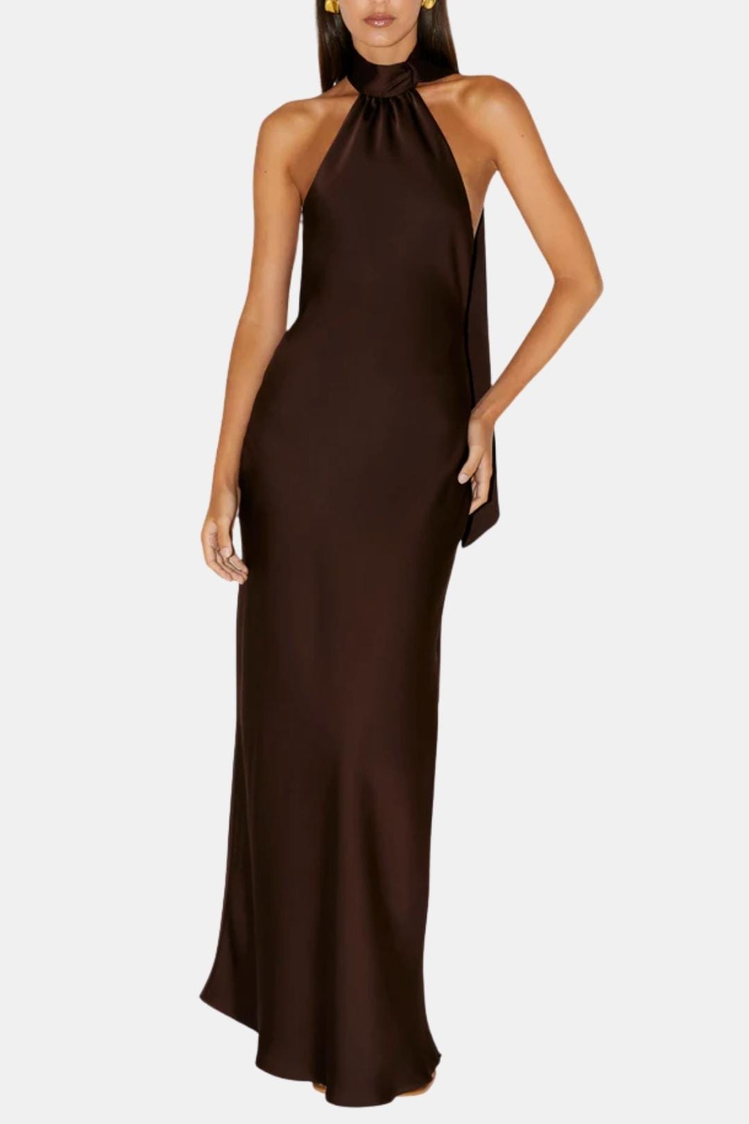 Image of Kristen | Women's Sleeveless Halter Maxi Dress