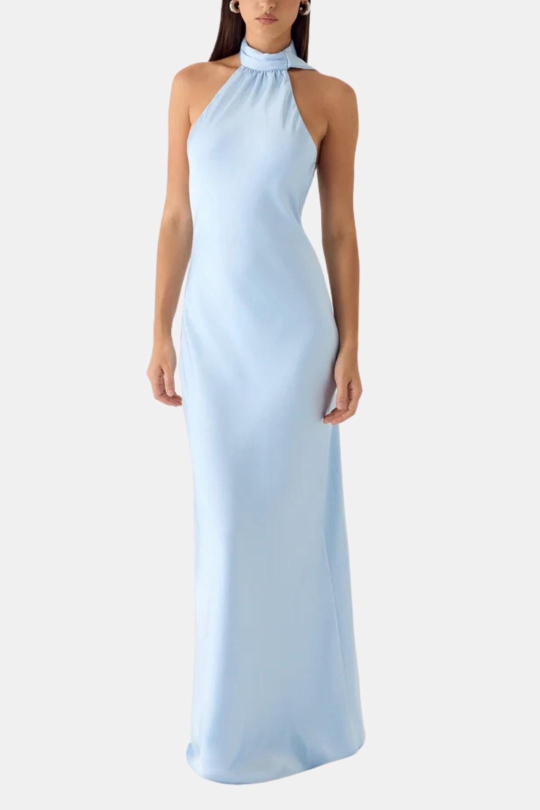 Image of Kristen | Women's Sleeveless Halter Maxi Dress