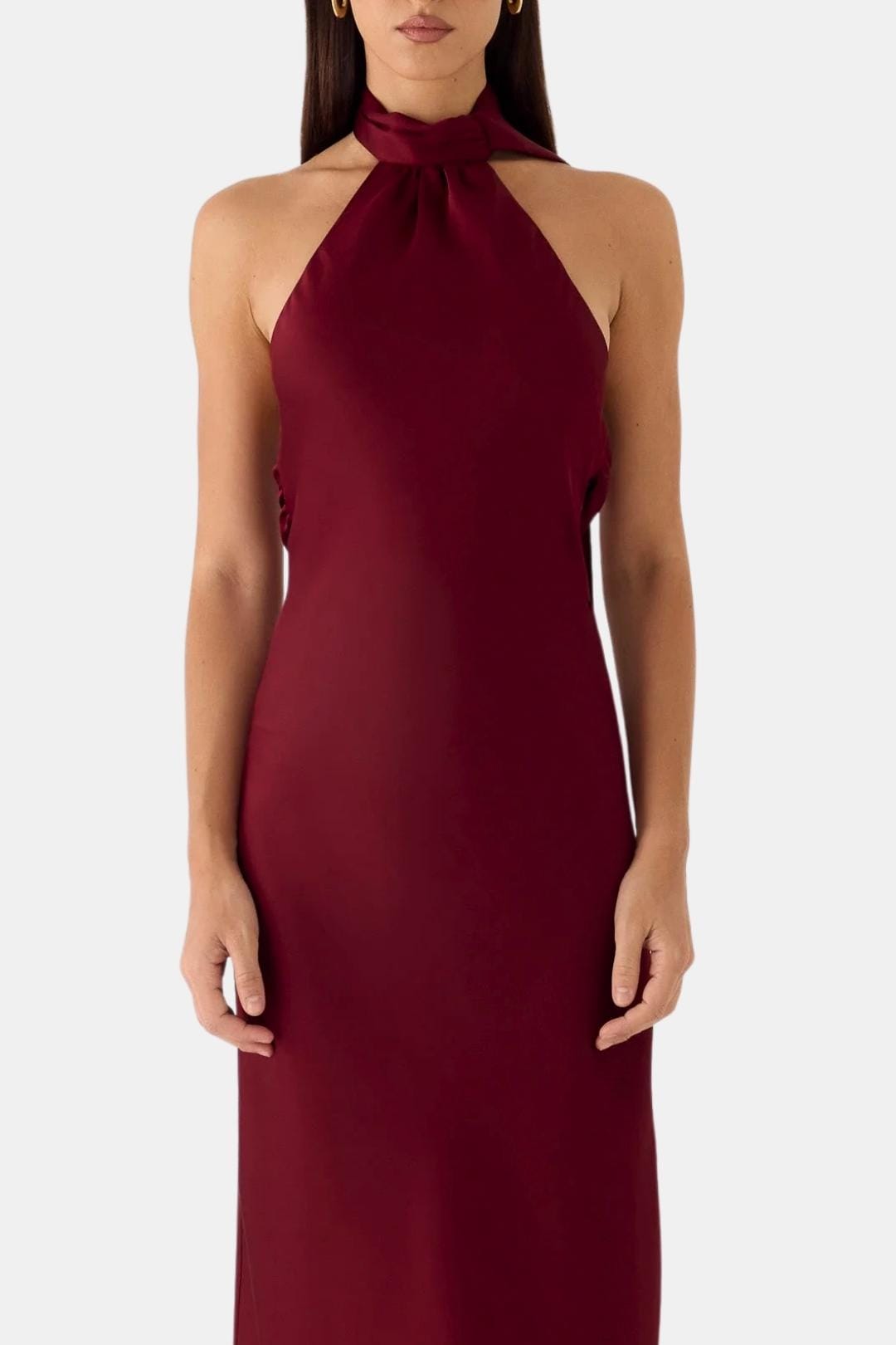 Image of Kristen | Women's Sleeveless Halter Maxi Dress