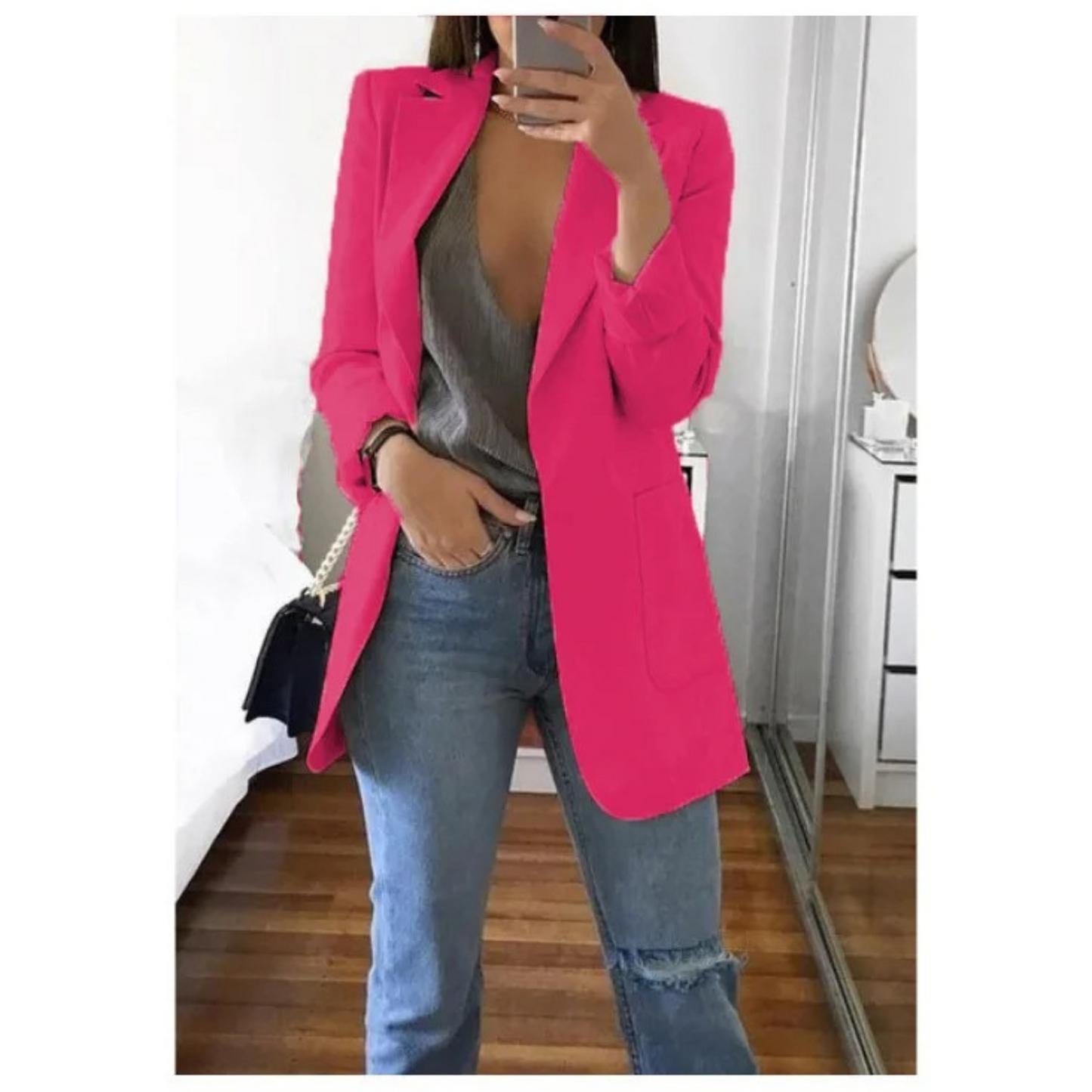 Image of Kristin | Women's Long Sleeve Notched Lapel Blazer