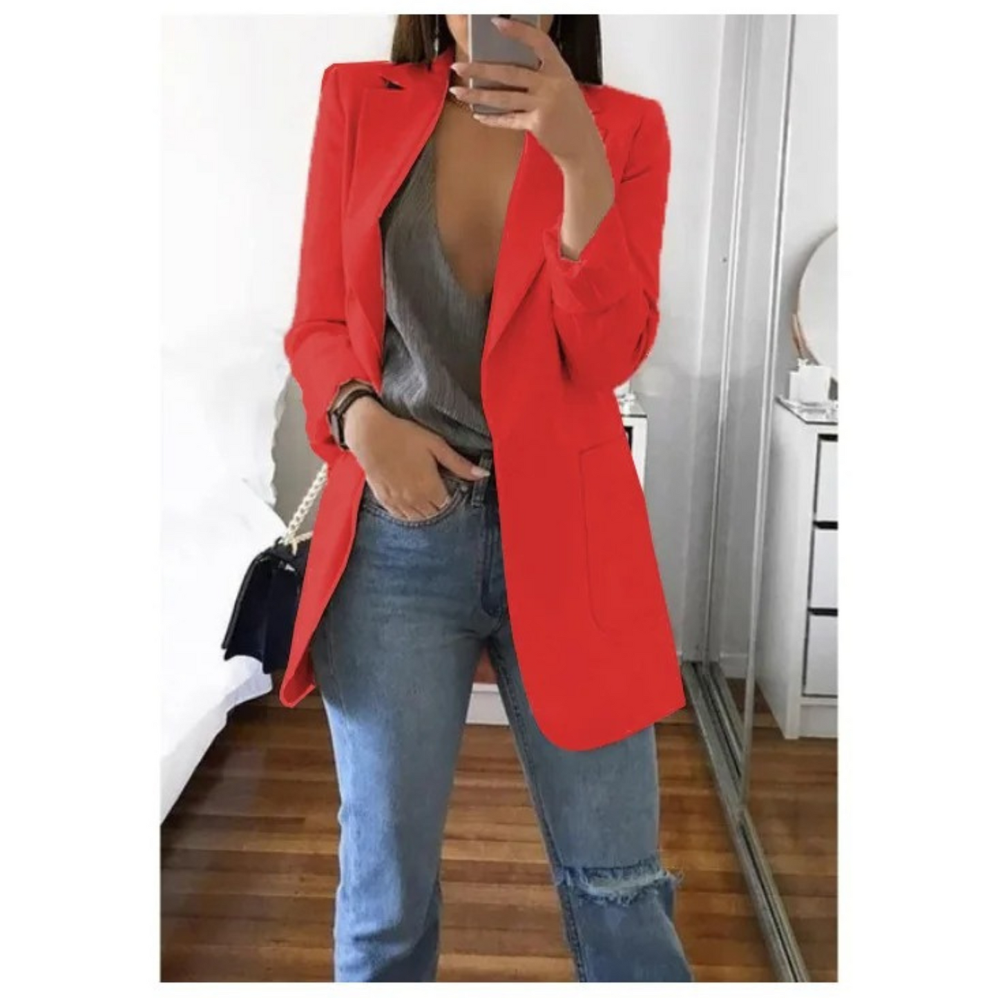 Image of Kristin | Women's Long Sleeve Notched Lapel Blazer