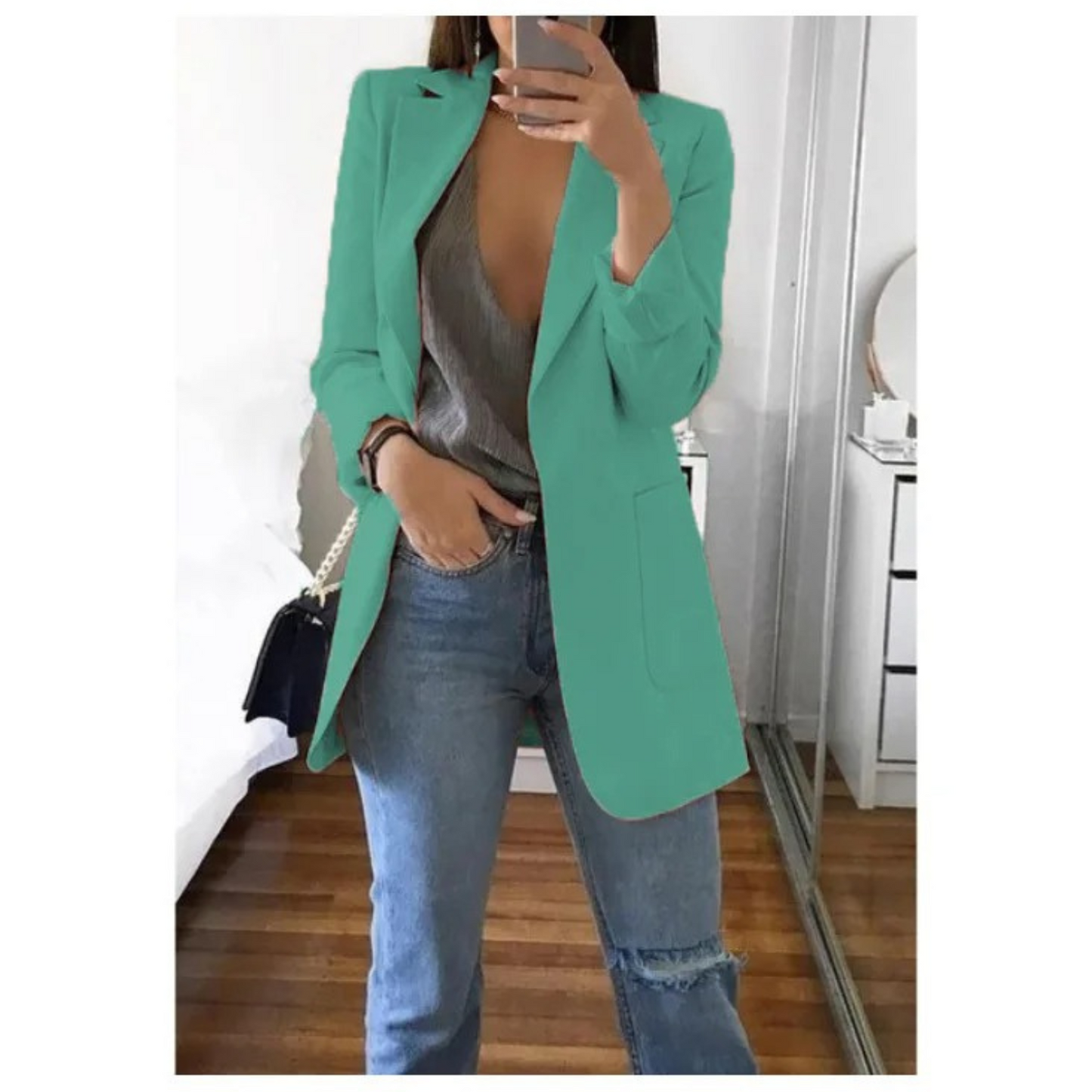 Image of Kristin | Women's Long Sleeve Notched Lapel Blazer