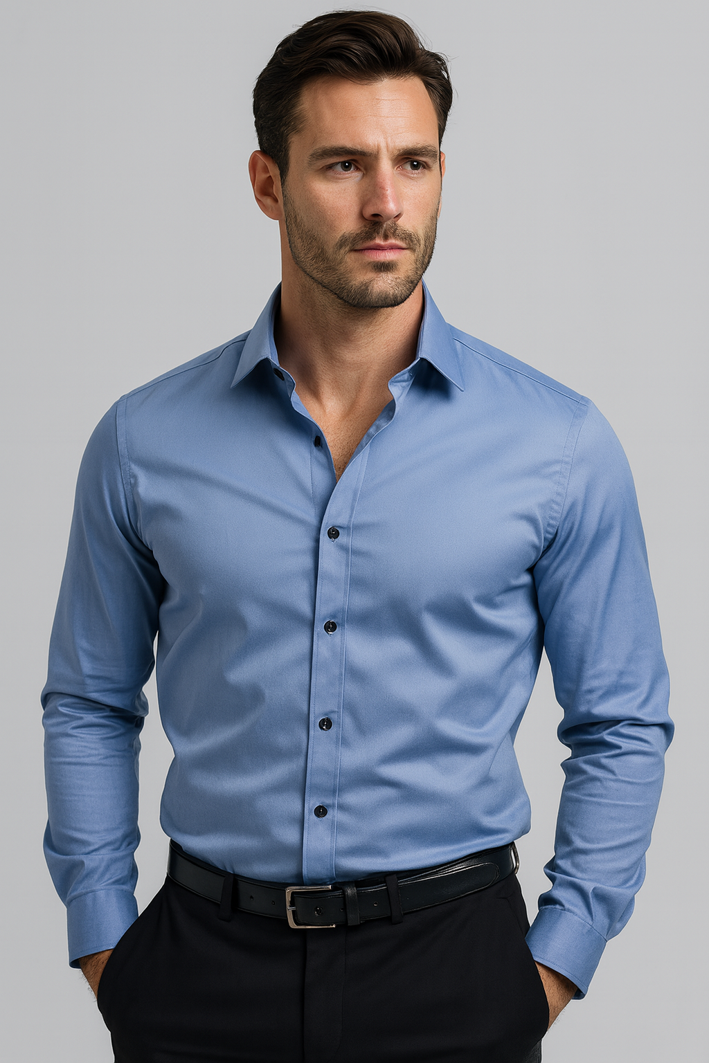 Image of Kurt | Men's Slim-Fit Button-Up Dress Shirt