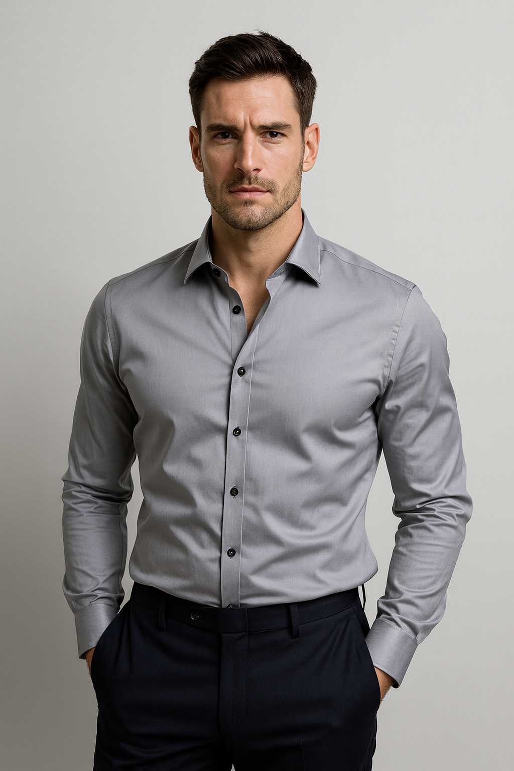 Image of Kurt | Men's Slim-Fit Button-Up Dress Shirt
