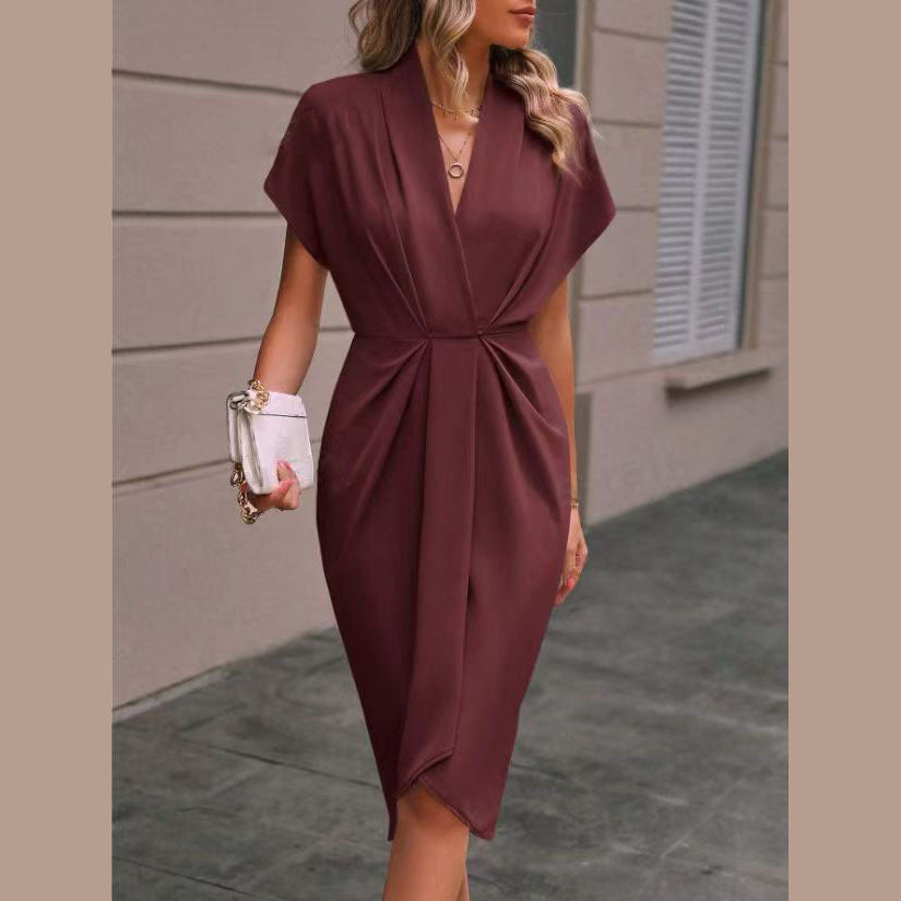 Image of Kyla | Women's V-Neck Wrap Midi Dress