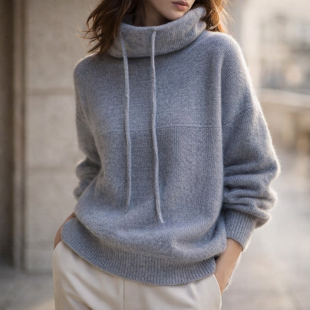 Image of Kylie | Women's Cowl Neck Hooded Sweater