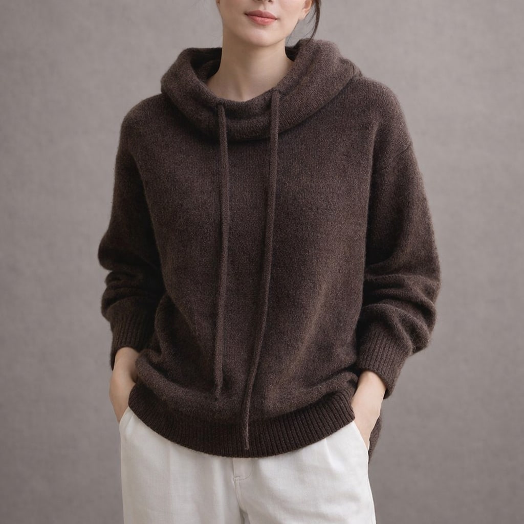 Image of Kylie | Women's Cowl Neck Hooded Sweater