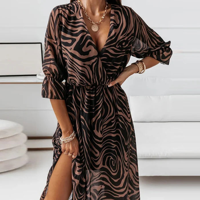 Image of Kylie | Women's V-Neck Wrap Midi Dress
