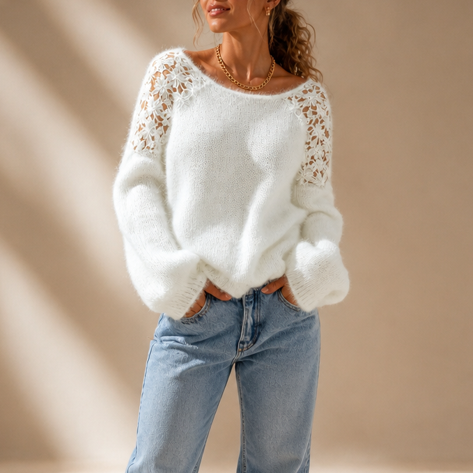 Lace-Knit Sweater