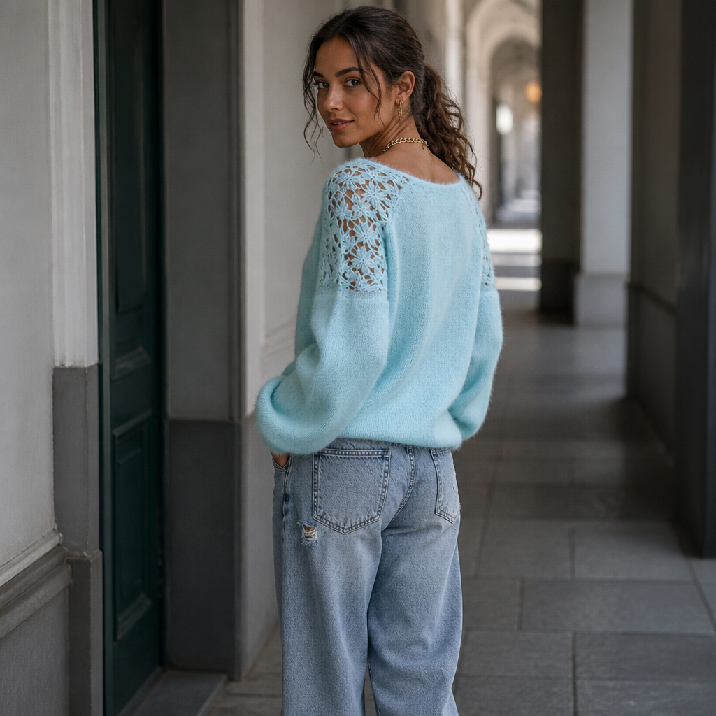 Lace-Knit Sweater