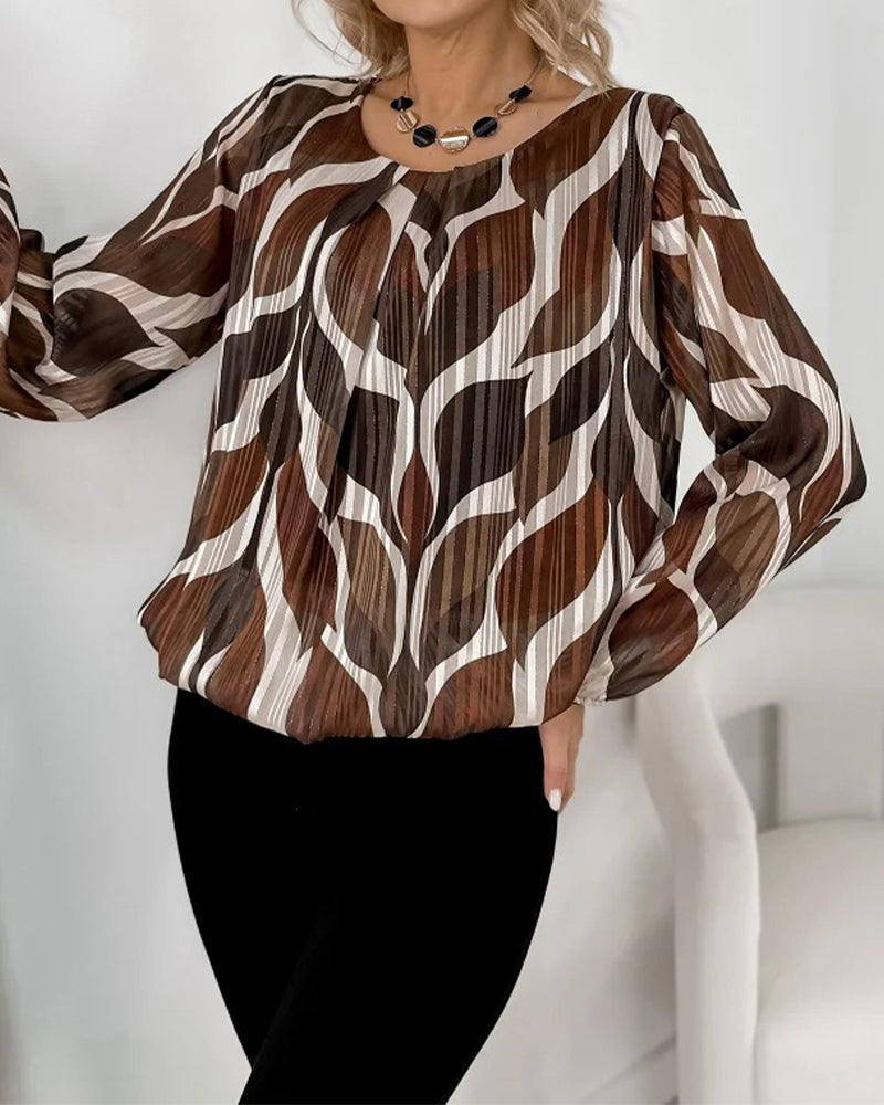 Image of Lana | Women's Long Sleeve Printed Blouse