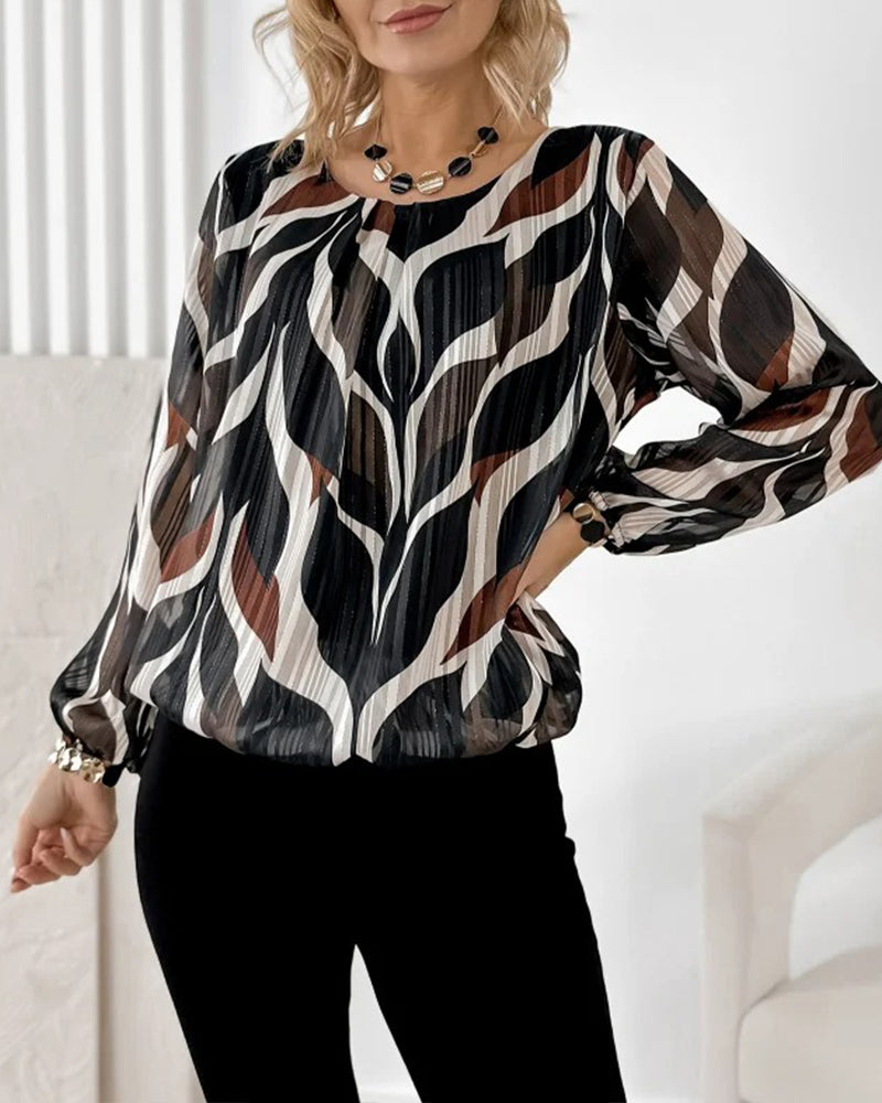 Image of Lana | Women's Long Sleeve Printed Blouse