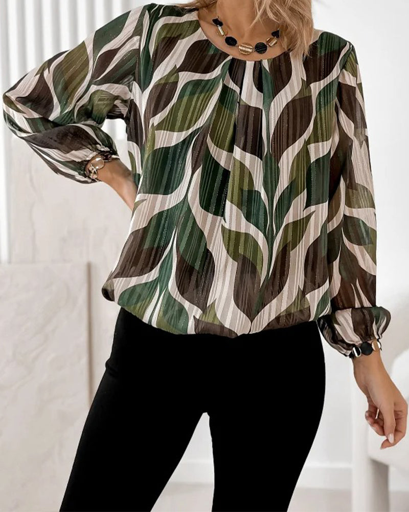 Image of Lana | Women's Long Sleeve Printed Blouse