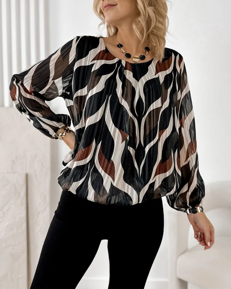 Image of Lana | Women's Long Sleeve Printed Blouse