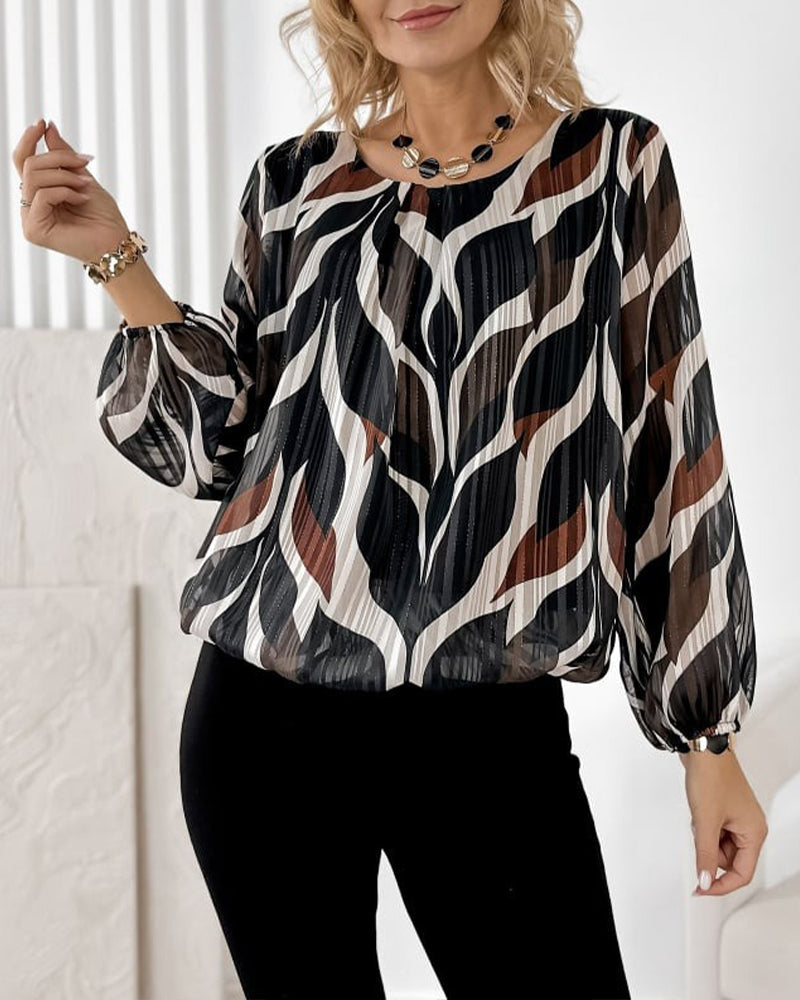 Image of Lana | Women's Long Sleeve Printed Blouse