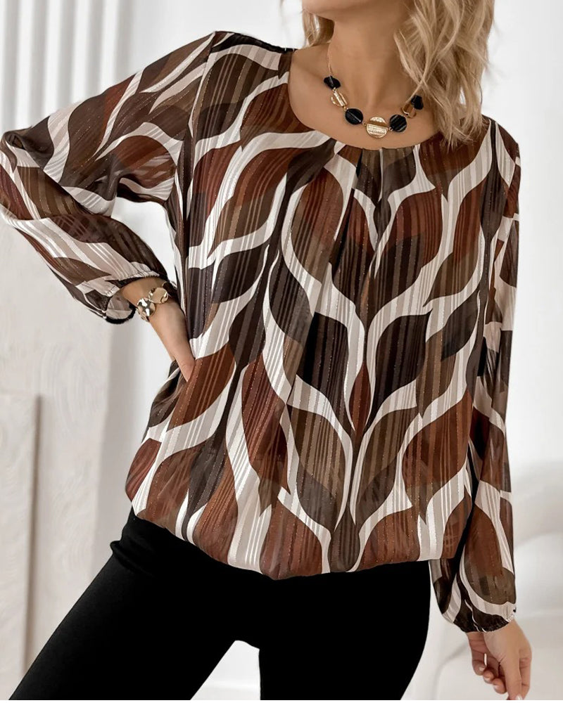 Image of Lana | Women's Long Sleeve Printed Blouse