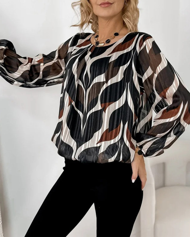 Image of Lana | Women's Long Sleeve Printed Blouse