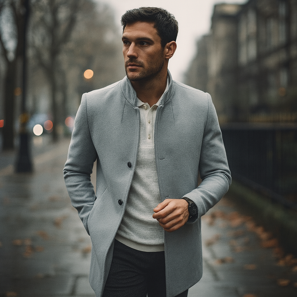 Image of Lance | Men's Notch Collar Mid-Length Coat