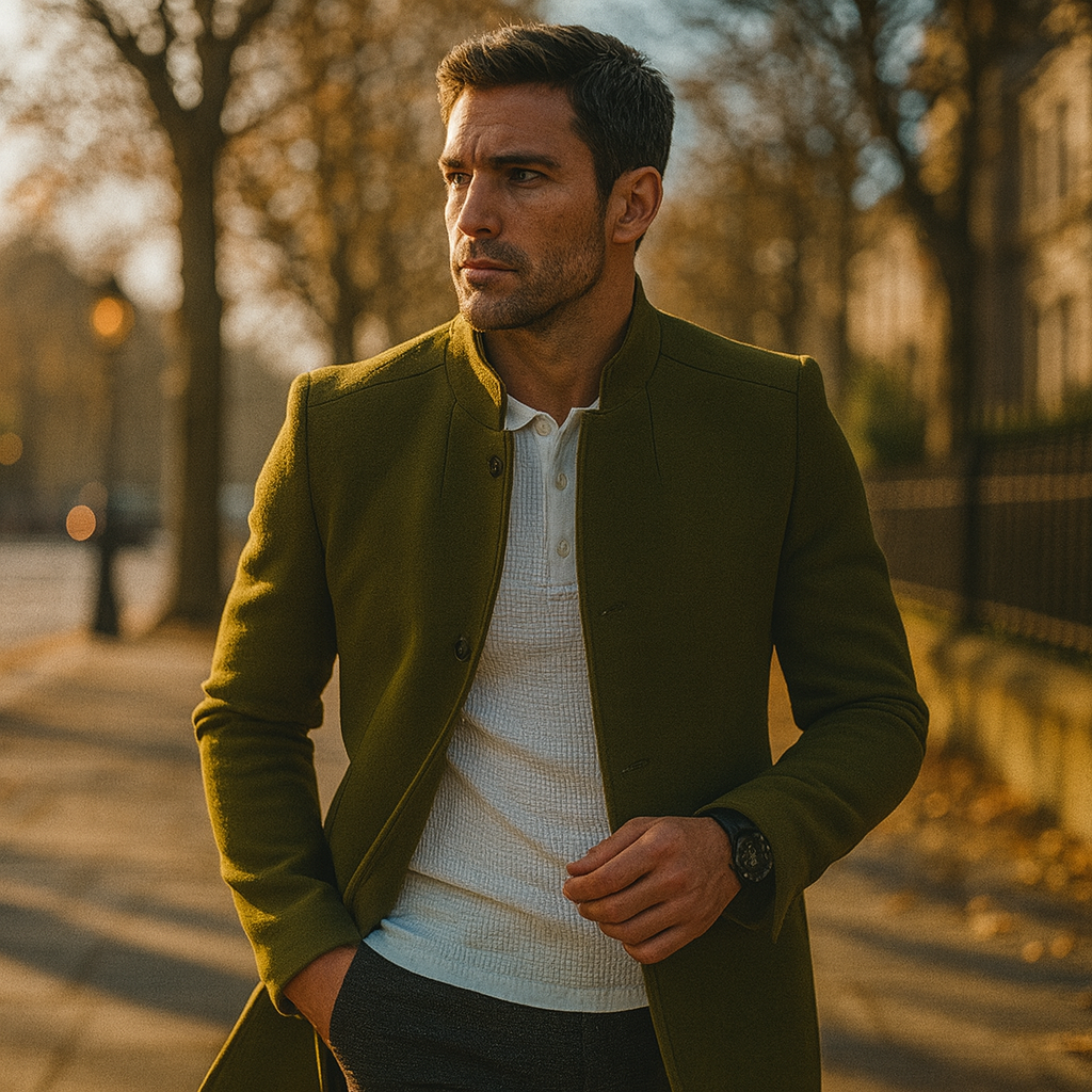 Image of Lance | Men's Notch Collar Mid-Length Coat