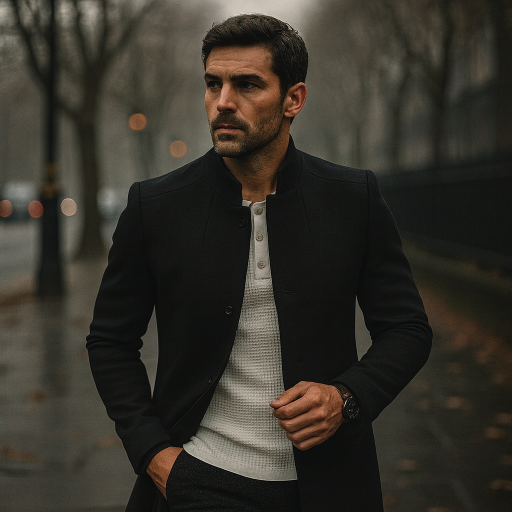 Image of Lance | Men's Notch Collar Mid-Length Coat