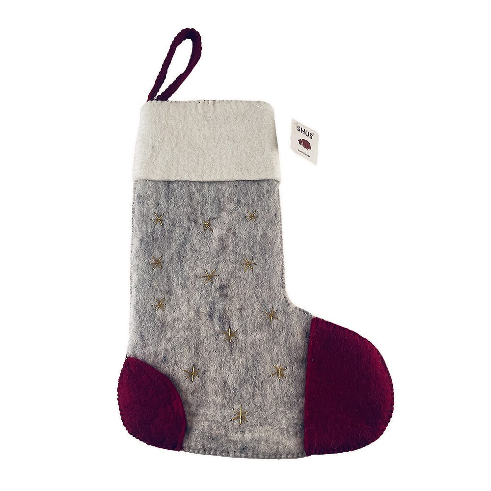 Large Handmade Christmas Stocking – 100% Pure Wool