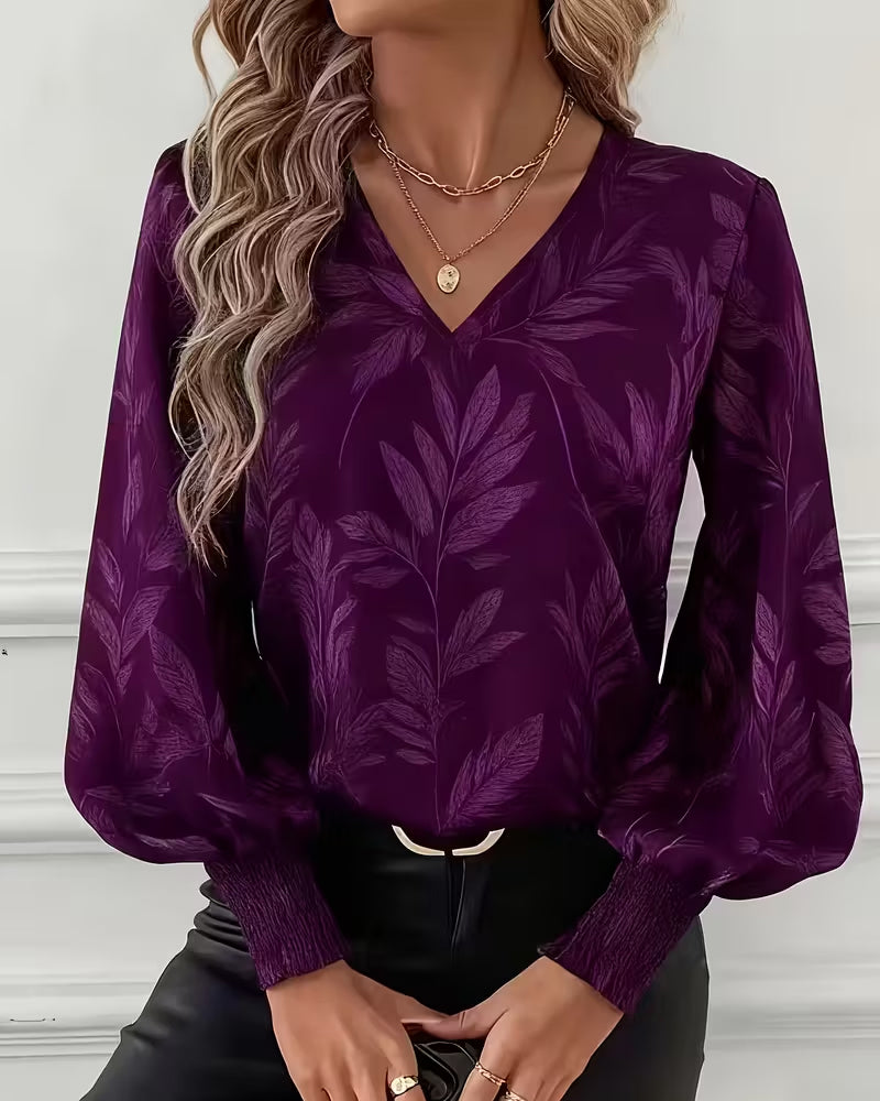 Image of Lauren | Women's V-Neck Long Sleeve Blouse