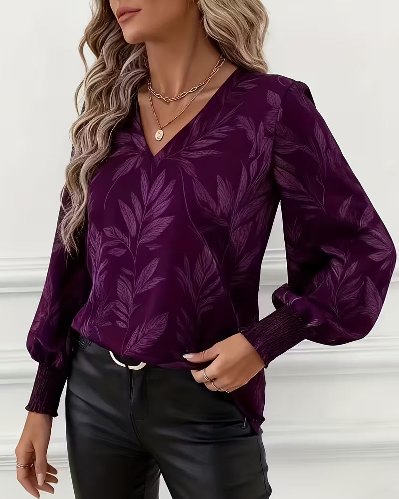 Image of Lauren | Women's V-Neck Long Sleeve Blouse