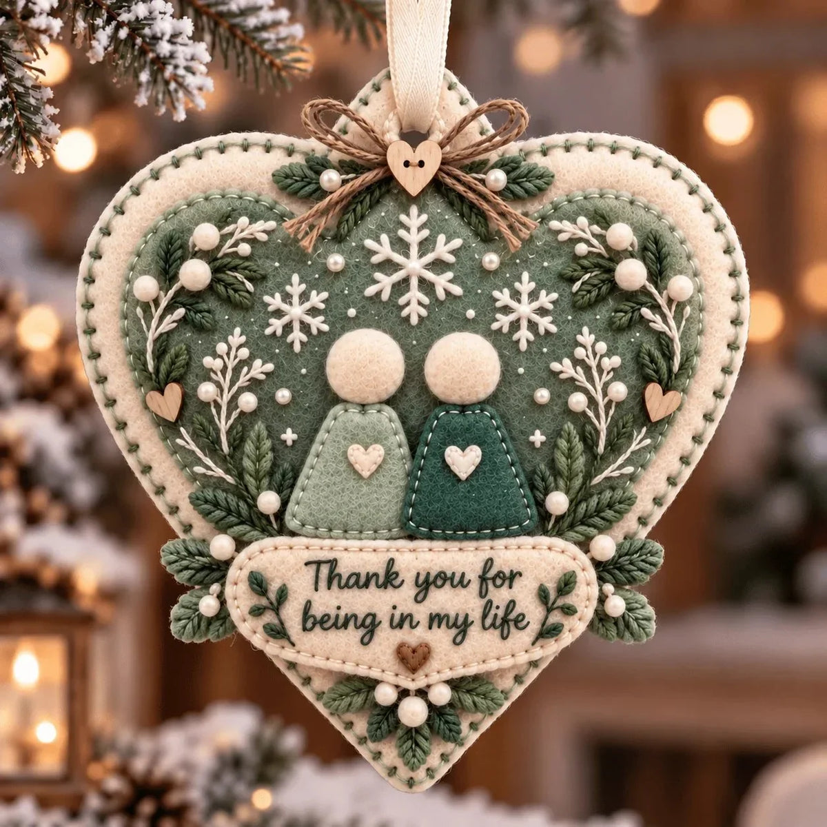 Layered Felt Thank You Keepsake Ornament